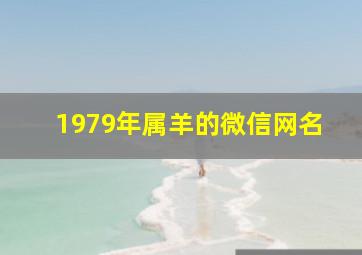 1979年属羊的微信网名