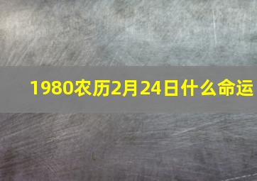 1980农历2月24日什么命运