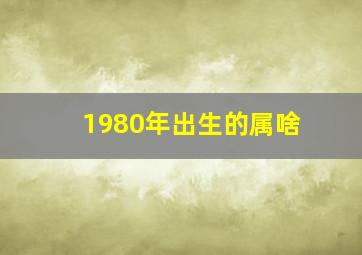 1980年出生的属啥