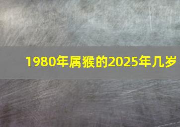 1980年属猴的2025年几岁