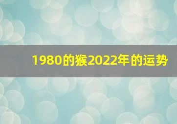 1980的猴2022年的运势