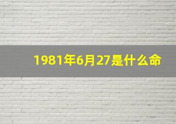 1981年6月27是什么命