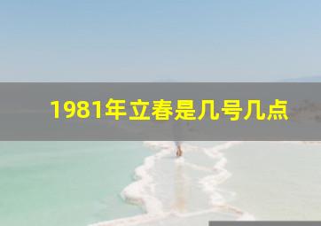 1981年立春是几号几点