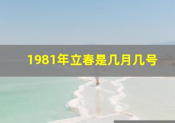 1981年立春是几月几号