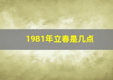 1981年立春是几点