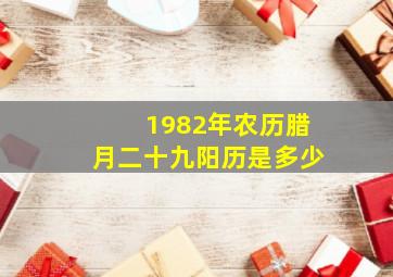 1982年农历腊月二十九阳历是多少