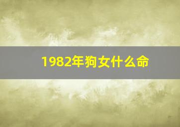 1982年狗女什么命