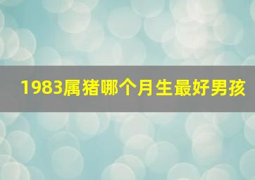 1983属猪哪个月生最好男孩