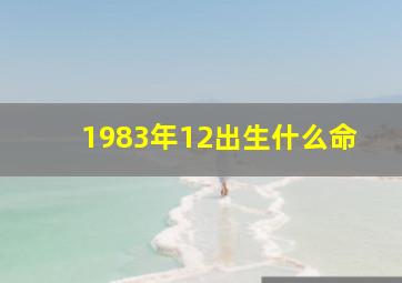 1983年12出生什么命