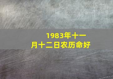 1983年十一月十二日农历命好