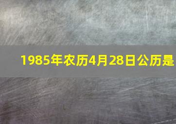 1985年农历4月28日公历是