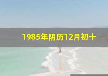 1985年阴历12月初十