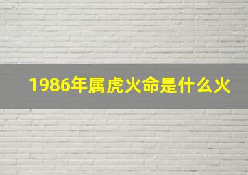 1986年属虎火命是什么火