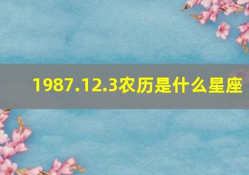 1987.12.3农历是什么星座