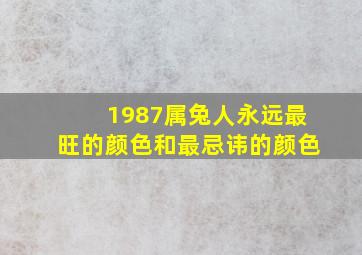 1987属兔人永远最旺的颜色和最忌讳的颜色