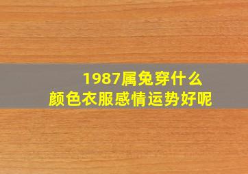 1987属兔穿什么颜色衣服感情运势好呢