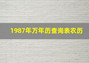 1987年万年历查询表农历