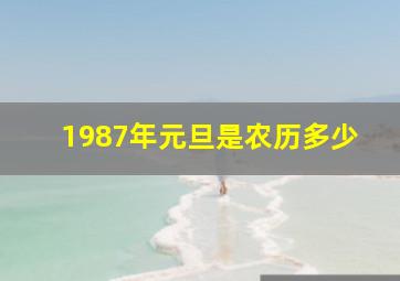 1987年元旦是农历多少