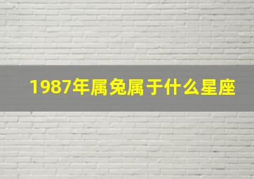 1987年属兔属于什么星座