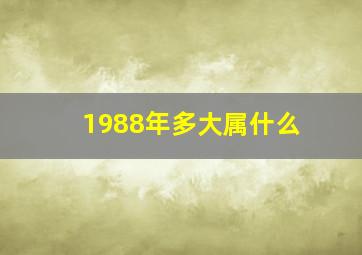 1988年多大属什么