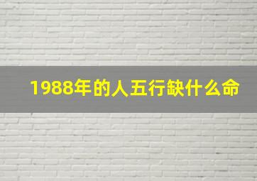 1988年的人五行缺什么命