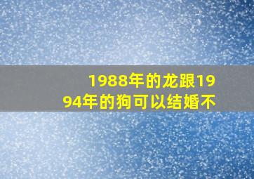 1988年的龙跟1994年的狗可以结婚不