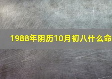 1988年阴历10月初八什么命