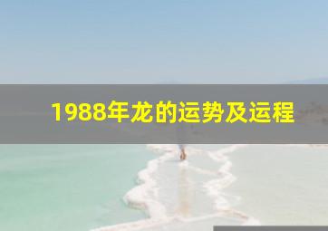 1988年龙的运势及运程