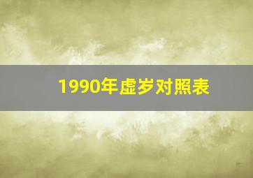 1990年虚岁对照表