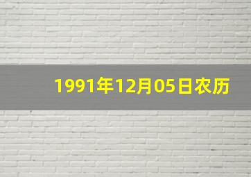 1991年12月05日农历