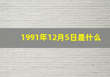 1991年12月5日是什么