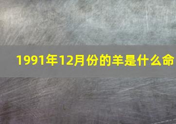 1991年12月份的羊是什么命