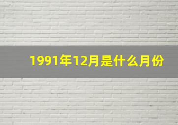 1991年12月是什么月份