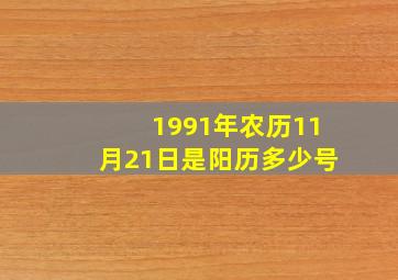 1991年农历11月21日是阳历多少号