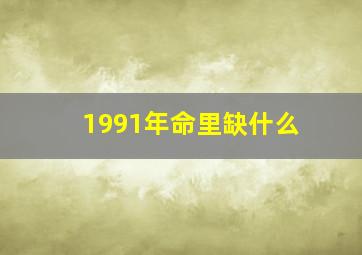 1991年命里缺什么