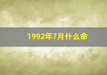 1992年7月什么命