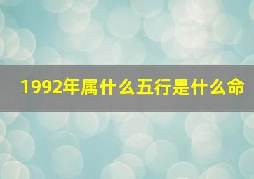 1992年属什么五行是什么命