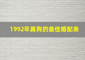 1992年属狗的最佳婚配表