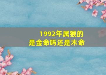 1992年属猴的是金命吗还是木命