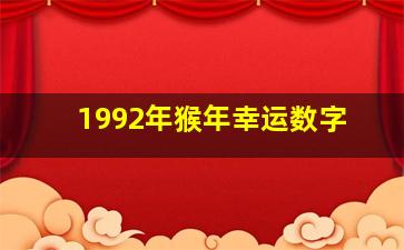 1992年猴年幸运数字