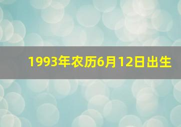 1993年农历6月12日出生