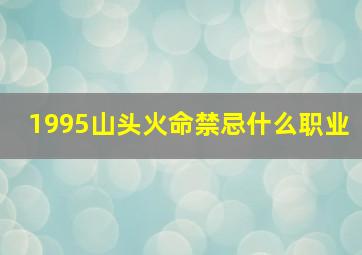 1995山头火命禁忌什么职业