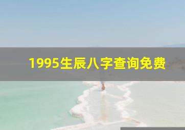 1995生辰八字查询免费