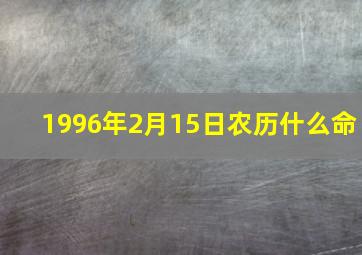 1996年2月15日农历什么命