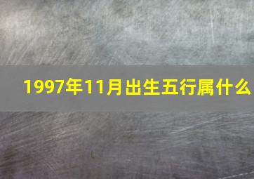 1997年11月出生五行属什么