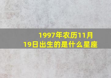 1997年农历11月19日出生的是什么星座