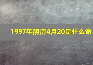 1997年阴历4月20是什么命