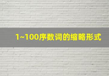 1~100序数词的缩略形式