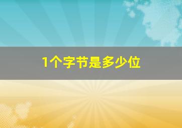 1个字节是多少位