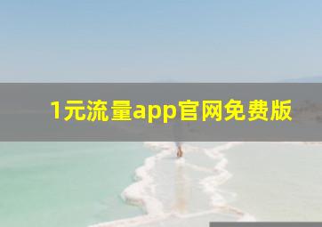 1元流量app官网免费版